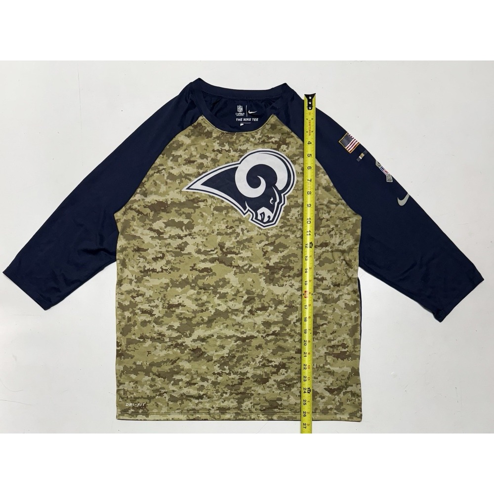 Nike LA Rams Salute To Service Large Shirt Camo Dri Fit NFL Football Los Angeles